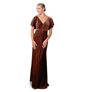 Women’s Revelry Gwen Velvet Bridesmaid Dress • Terracotta 606 •‎ size 12